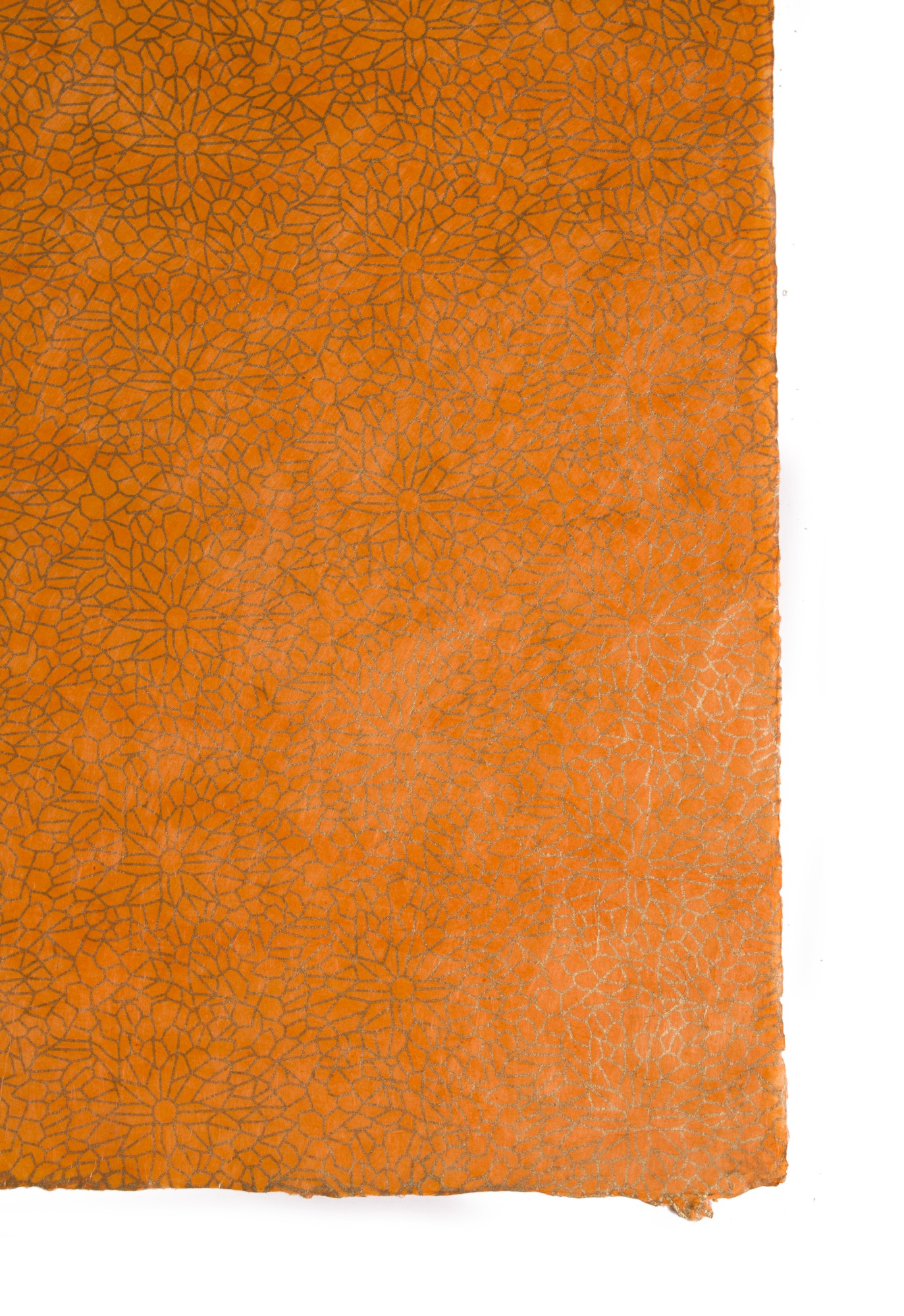 Geschenkpapier 'Blumen' handgeschöpft, orange,  L 76 cm, B 50 cm günstig bestellen