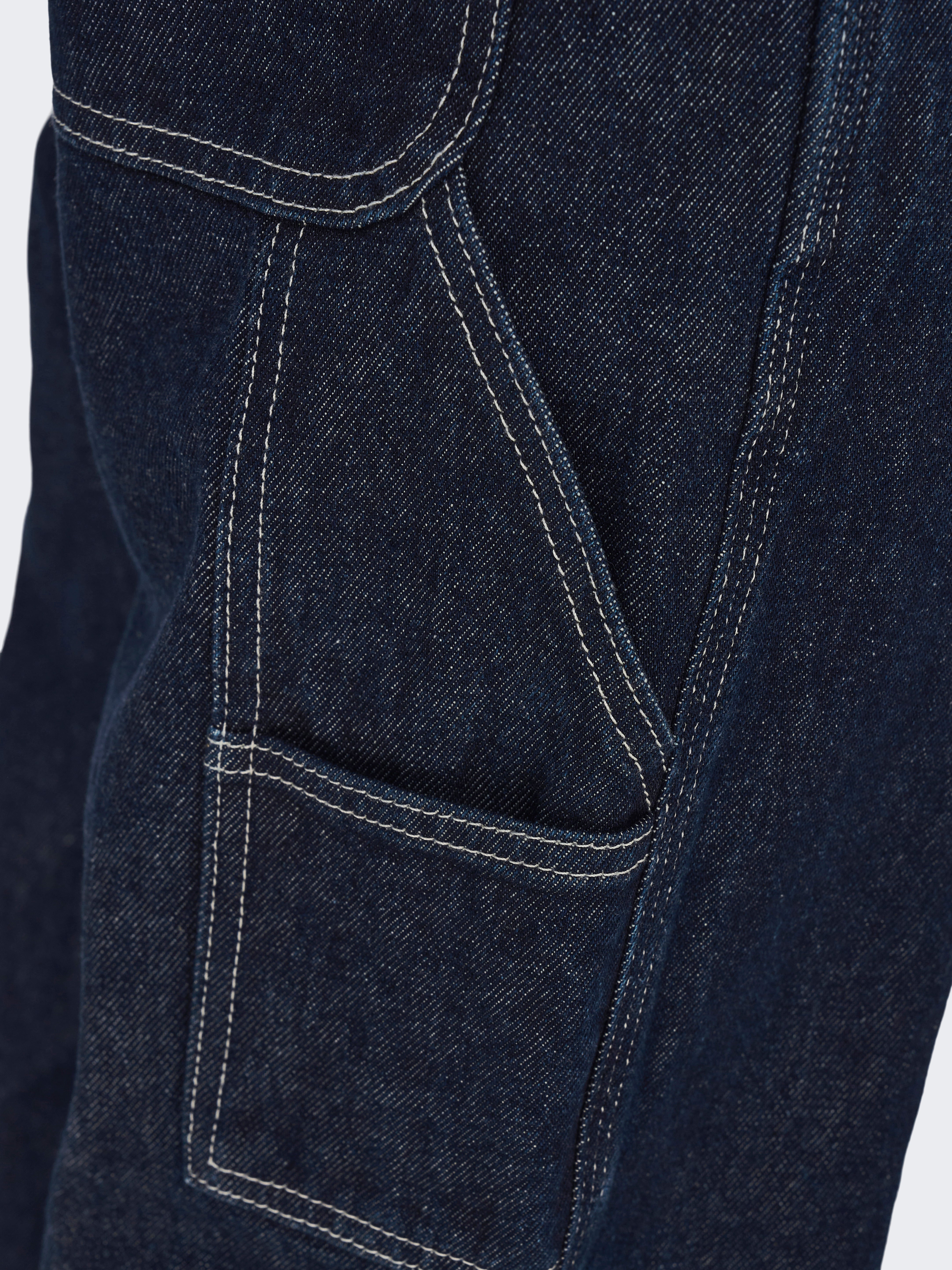 ONSEDGE Mittlere Taille Locker geschnitten Jeans Dark Blue Denim