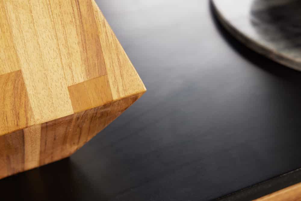 Massivholz Tischlampe DIAMOND 65cm Teak natur weiß modern handmade