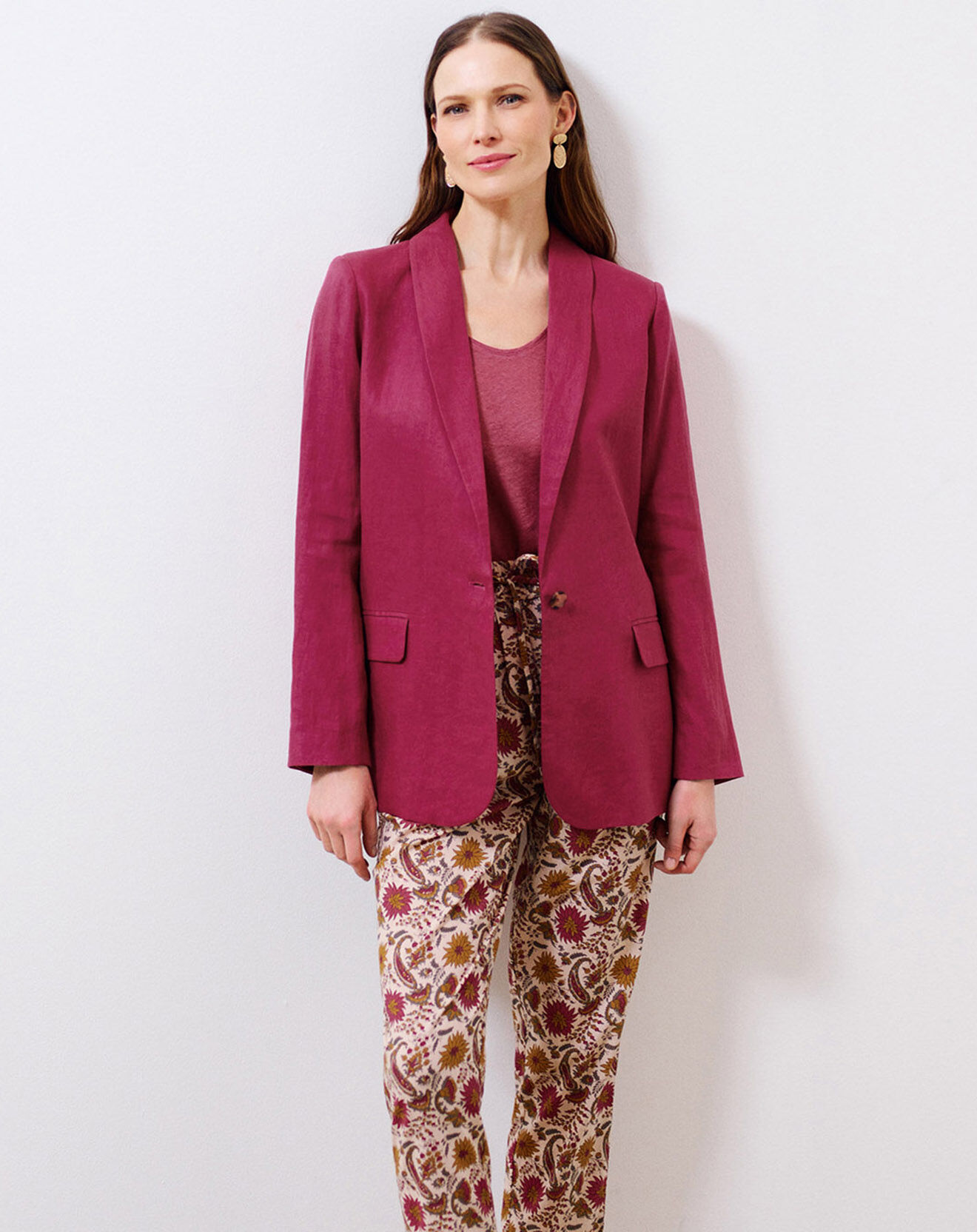 Caroll Blazer 100% Lin Emma groseille