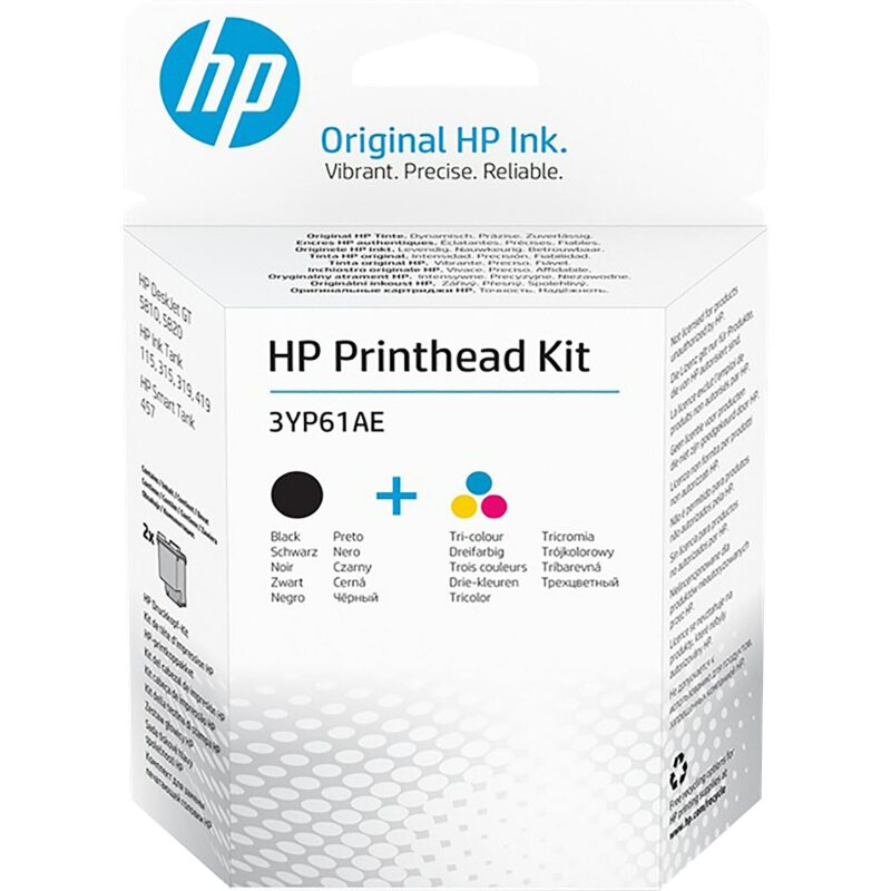 HP 3YP61AE Kit de têtes d'impression GT Noir/Trois couleurs