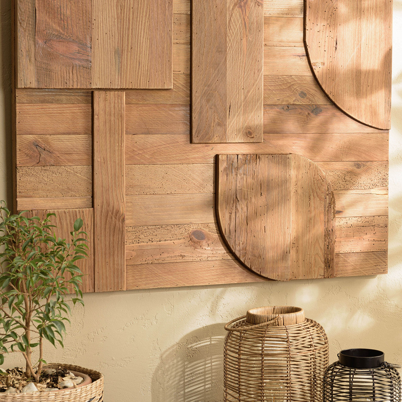 Macabane Décoration murale A formes géométriques bois - 98x80 cm