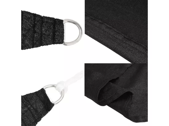 Voile d'ombrage 160 g/m² Noir 2x2,5 m PEHD