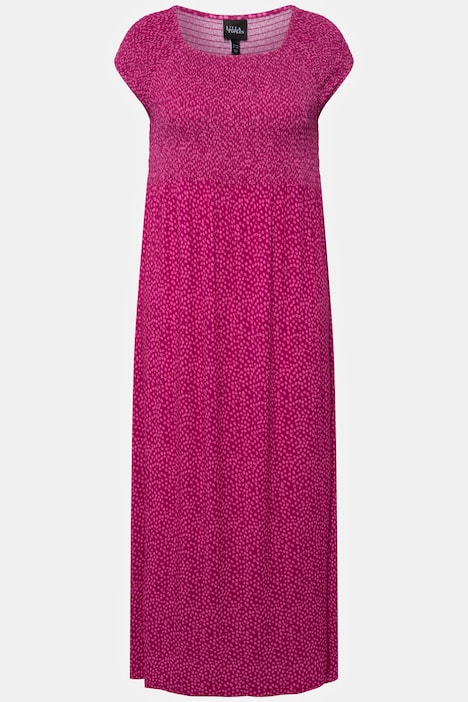 Smockkleid, A-Linie, Carree-Ausschnitt, Halbarm