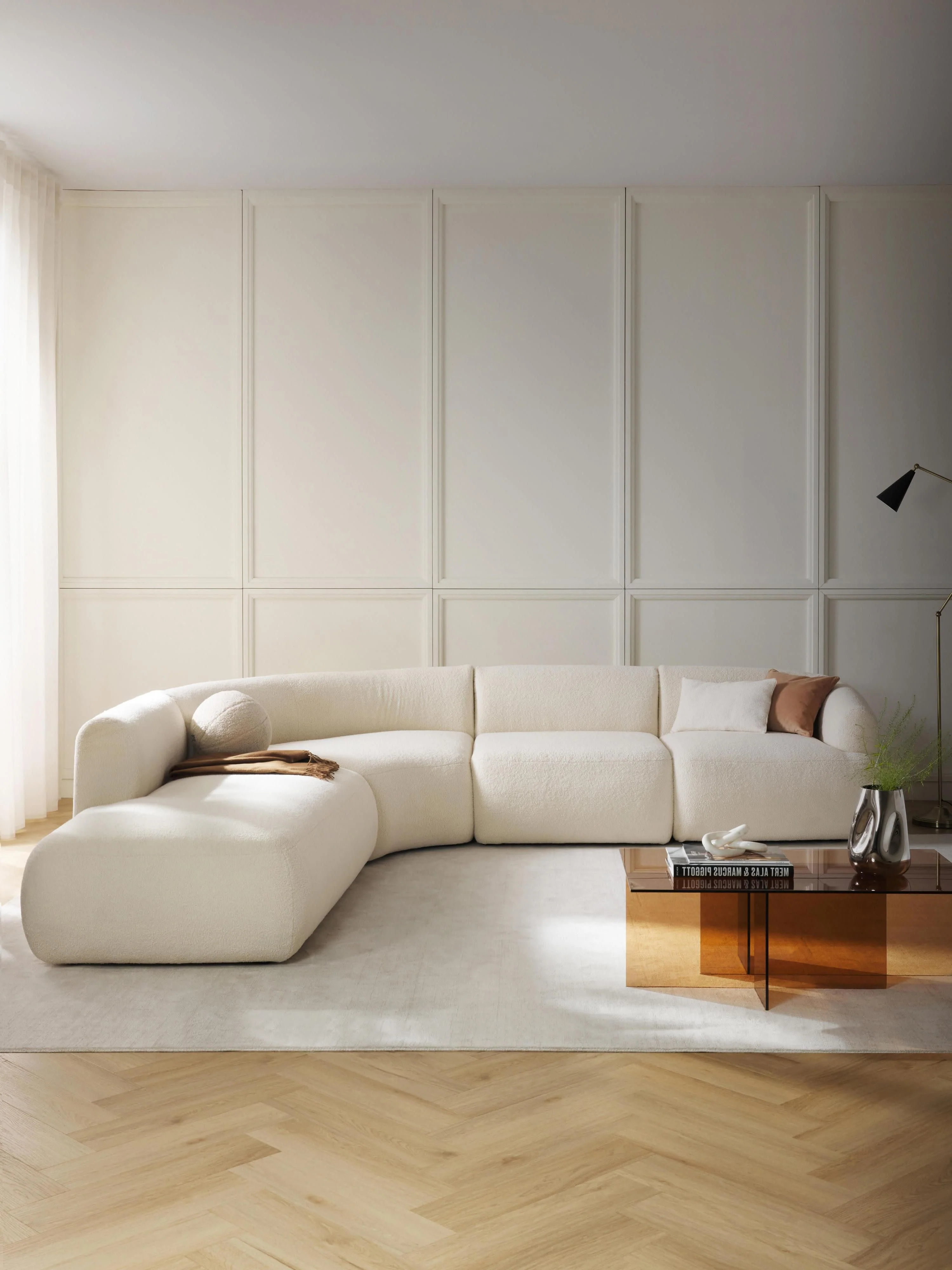 Modulaire teddy hoekbank Sofia (4-zits)