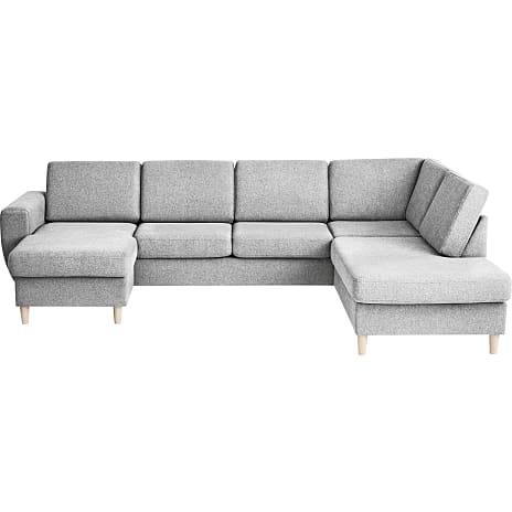 Rom Nordic venstrevendt U-sofa - lysegrå