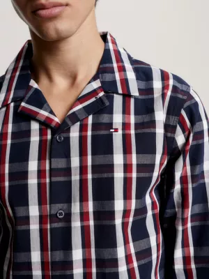 Conjunto de pijama de manga comprida com cós listrado global