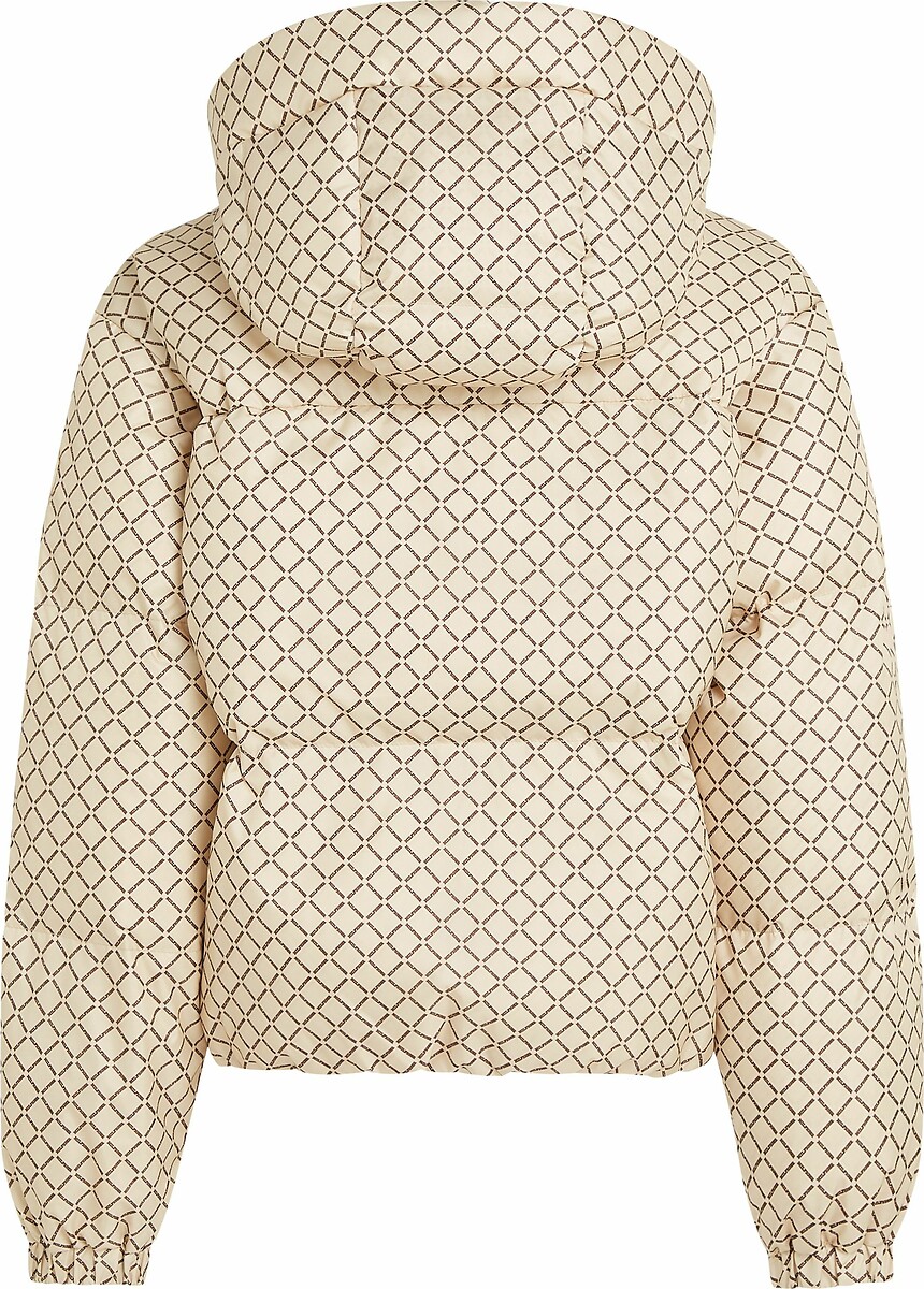 TOMMY HILFIGER<br>Jaqueta curta de plumas com mangas compridas e capuz