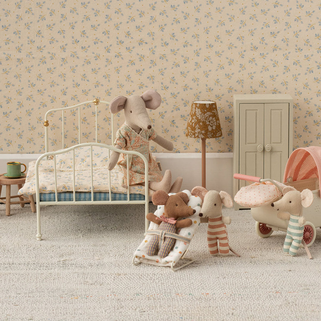 Maileg poppenhuis wipstoeltje geschulpt stippen - my - 7,5 cm