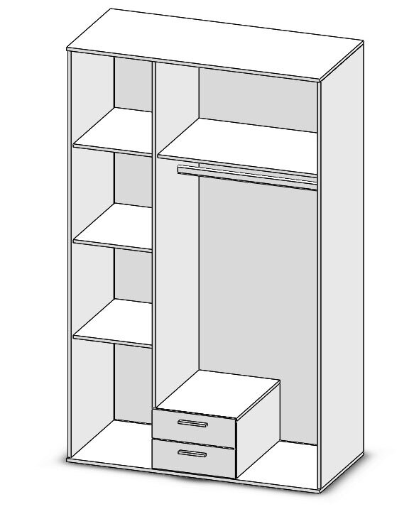 Drehtürenschrank Chicago Old Style/Betonoxid 120 x 196 x 54 cm