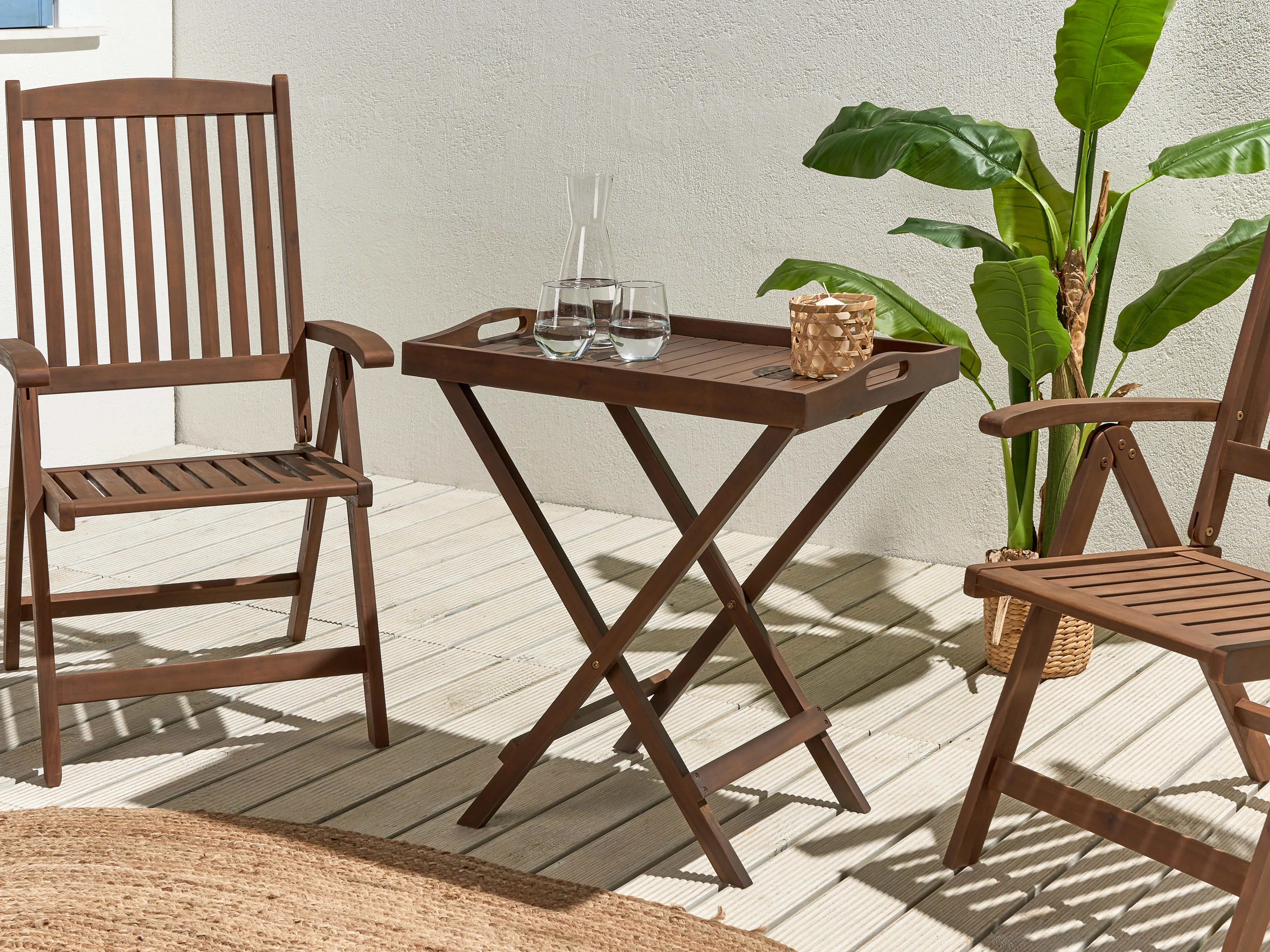 Tuin bijzettafel AMANTEA Acaciahout Donkerbruin inklapbaar