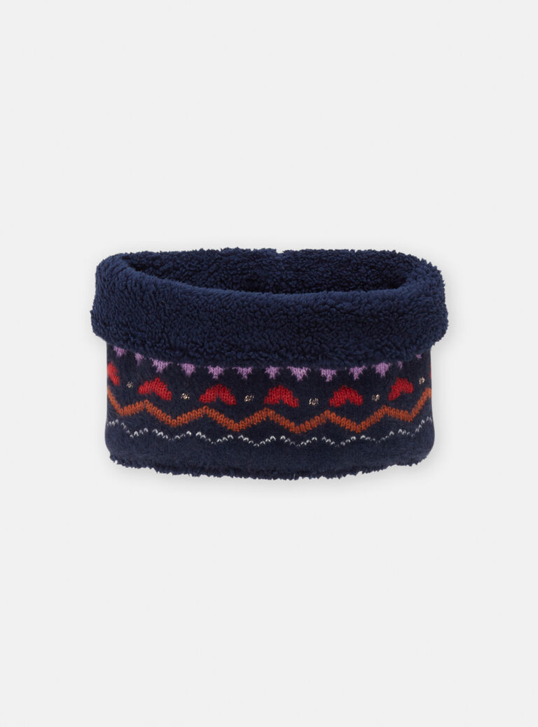Snood marine à motif jacquard pour fille
