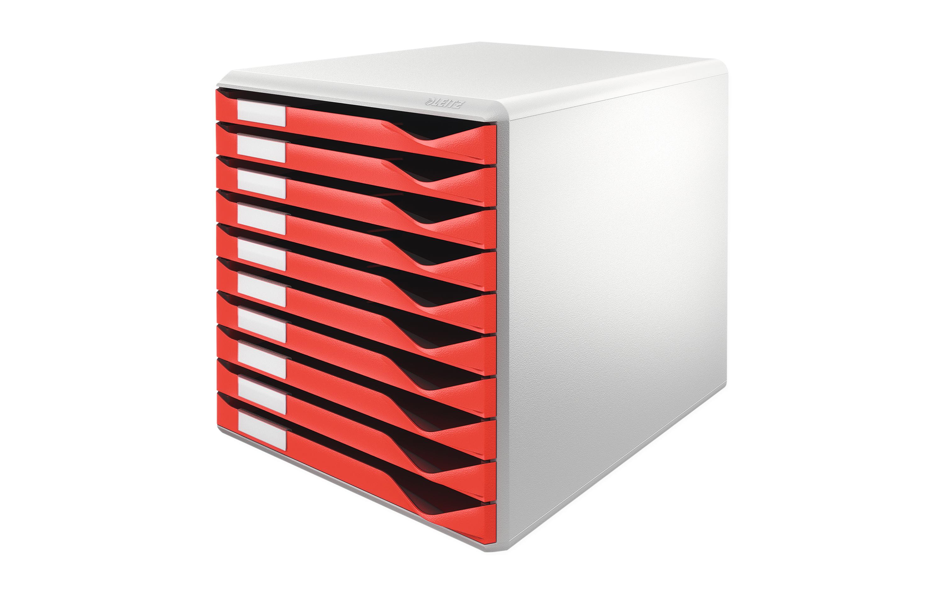 Schubladenbox Formular-Set 10 Schubladen, Rot<br>Schubladen-Element