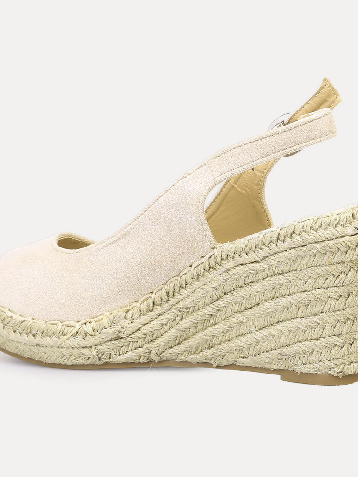 Espadrilles compensées peep toes- Beige