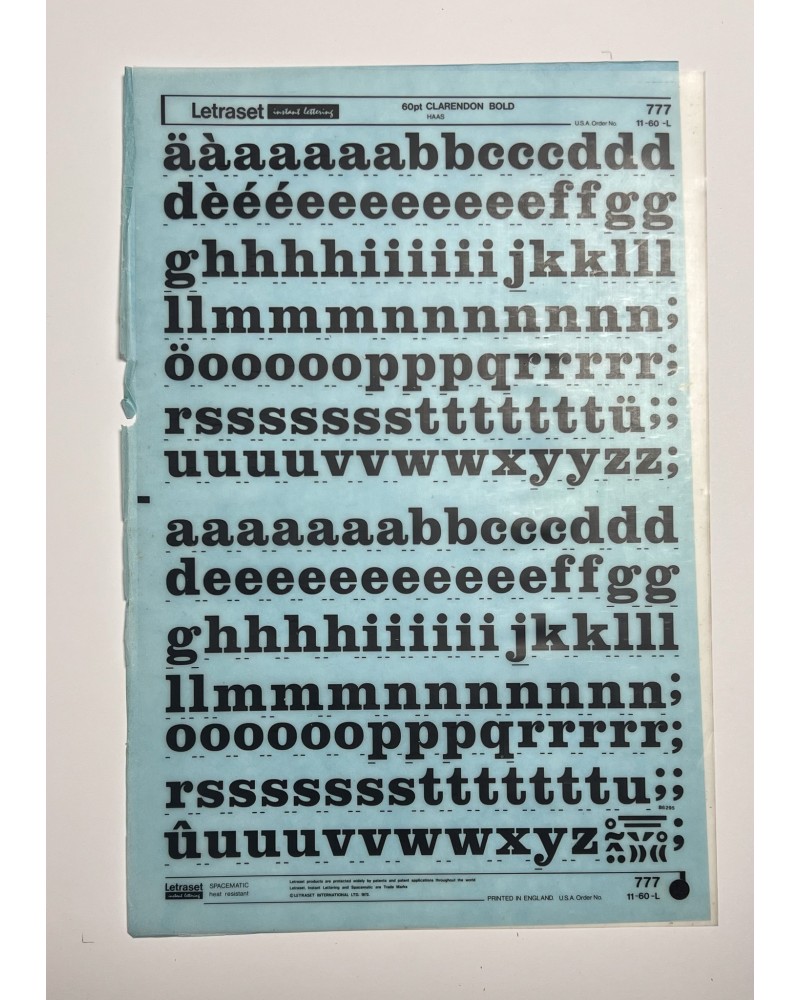letraset-777- CLARENDON BOLD - 60pt