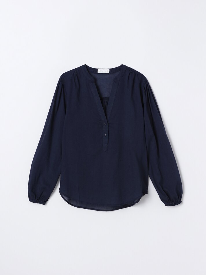 Camisa com colarinho Baker - Azul Marinho