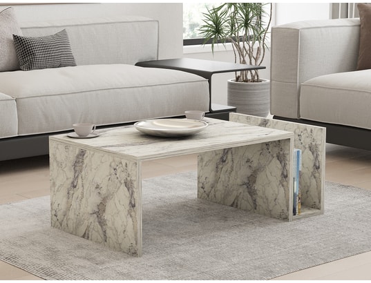 CONCEPT1 - Table basse Mémo marbre Freesia 86,8 x 50 x h32,4cm
