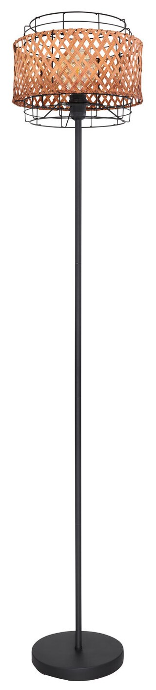GINA Stehlampe braun, schwarz 15668S, D/H: 30 x 151 cm, Metall, Holz