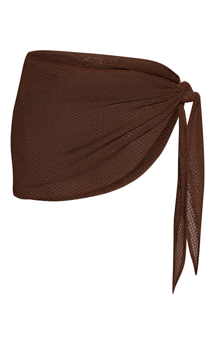 Marron Paréo De Plage Texturé