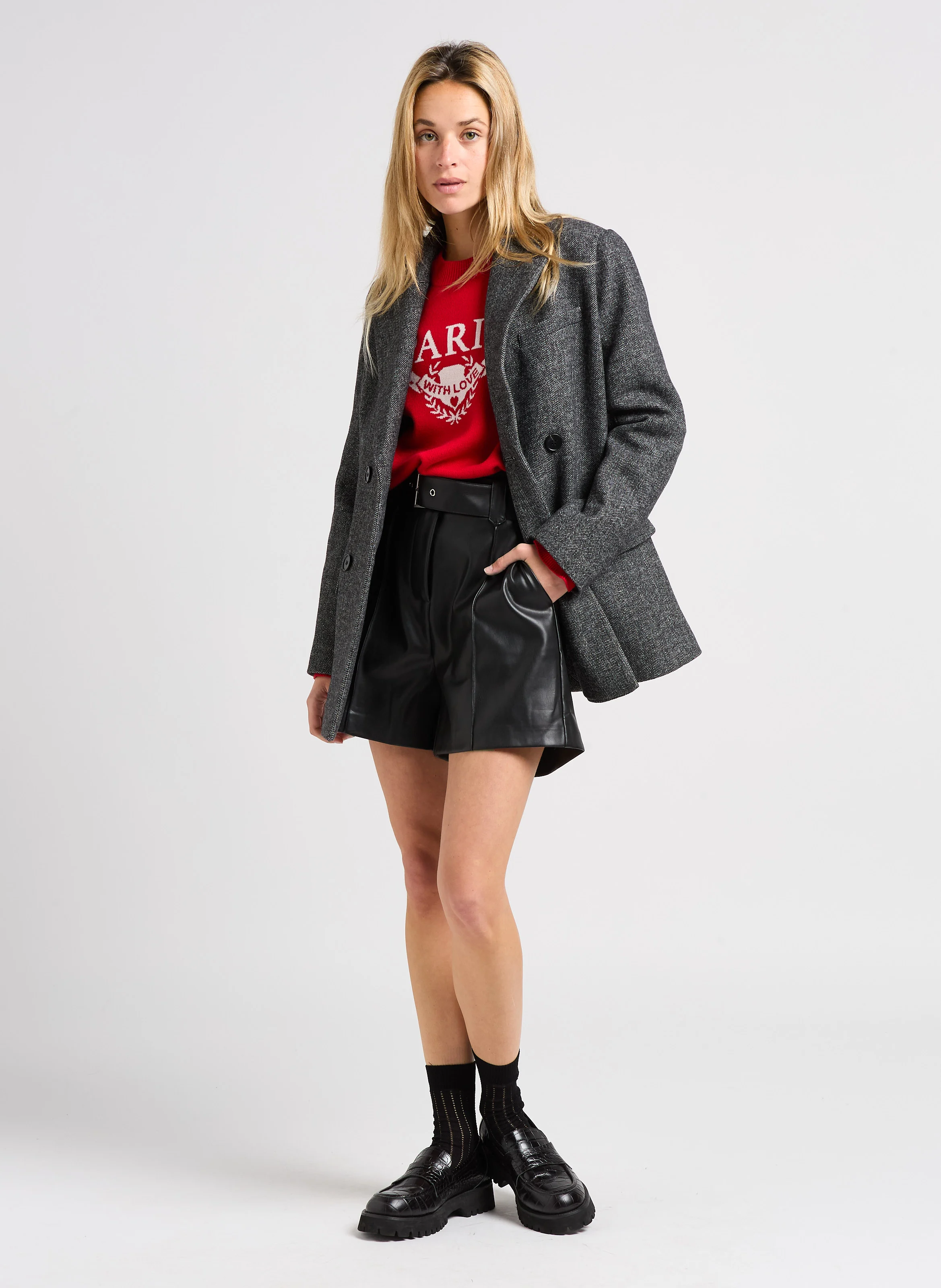 BANNY - Short large taille haute | Noir