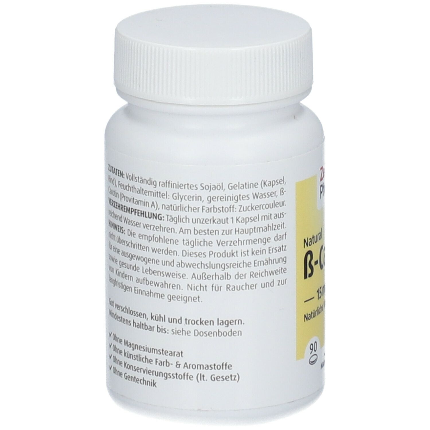 ZeinPharma® Beta Carotin Kapseln Natural 15 mg