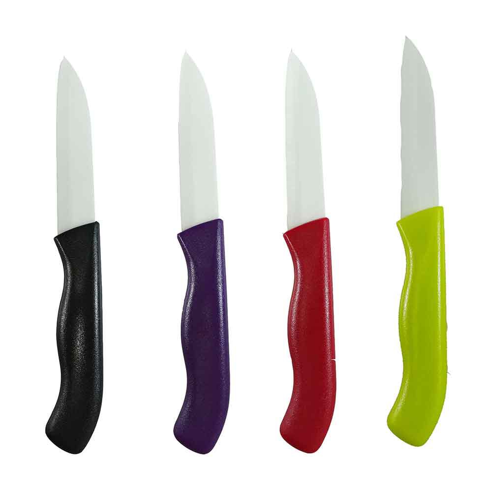 Couteau avec lame en céramique manche coloré