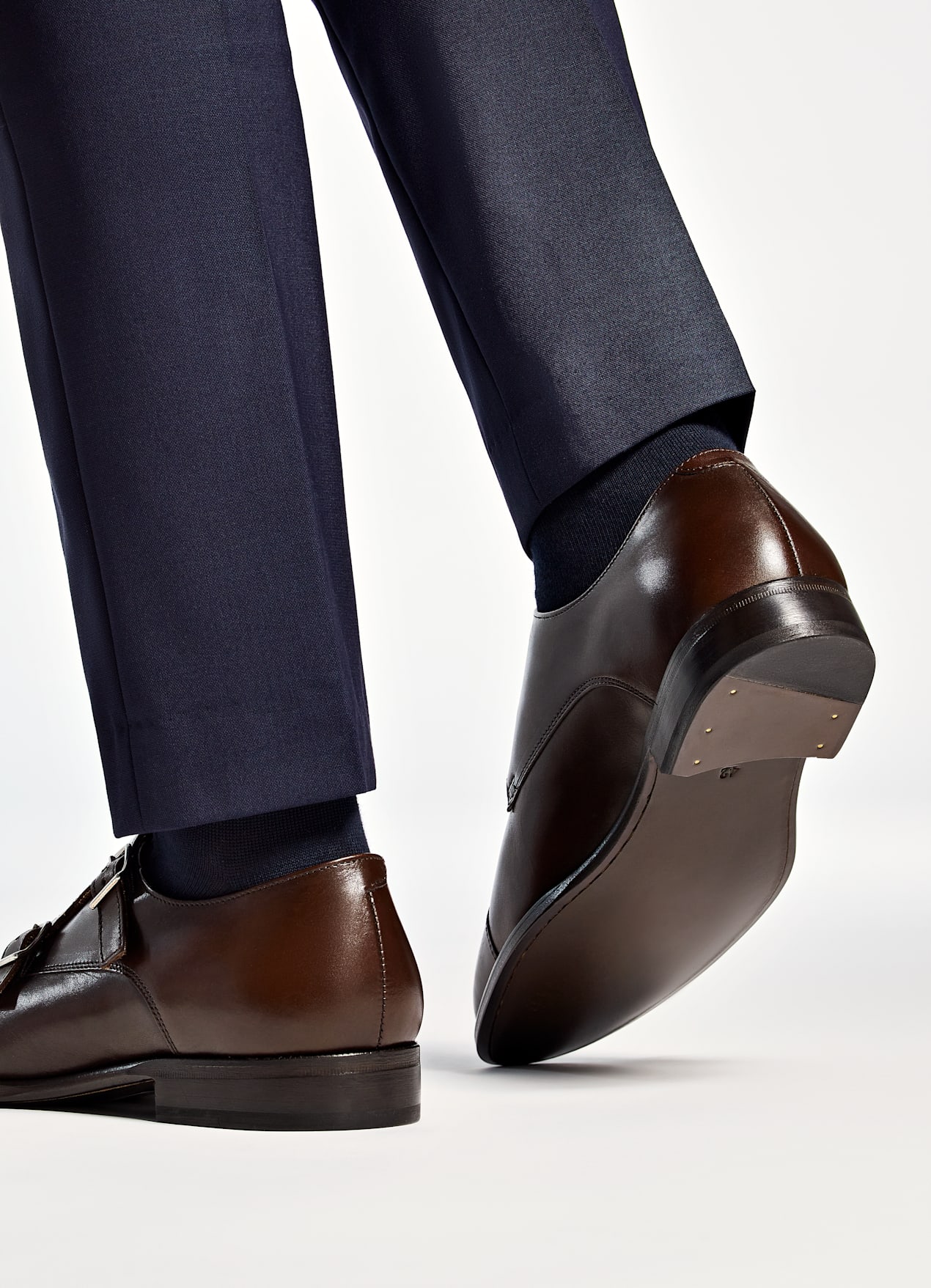 Chaussures double boucle marron