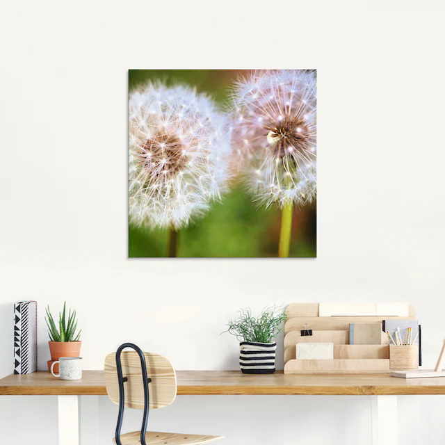 Artland Glasbild »Pusteblume Zweisamkeit« Blumen 1 Stk. tlg. in verschiedenen Grössen