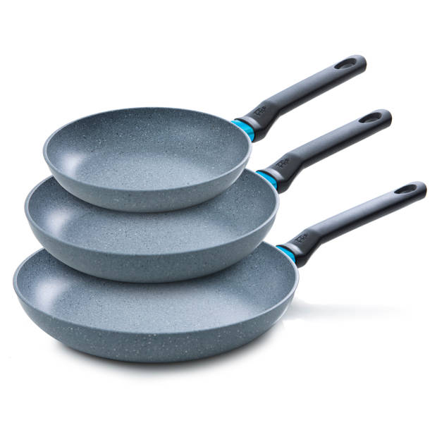 BK Blue Label Granite Koekenpan Ø20 cm + Ø24 cm + Ø28 cm - set van 3 stuks
