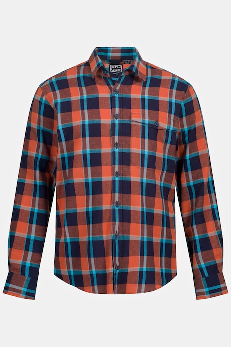STHUGE Karohemd, Langarm, Flanell, Modern Fit, Kentkragen, bis 8 XL