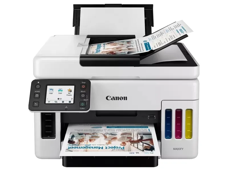 Canon MAXIFY GX6050 - Multifunktionsprinter - farve - blækprinter - kan genopfyldes - Legal (216 x 356 mm)/A4 (210 x 297 mm) (original) - A4/Legal (medie) - op til 24 ipm (udskriver) - 350 ark - LAN, Wi-Fi(n), USB 2.0, USB vært