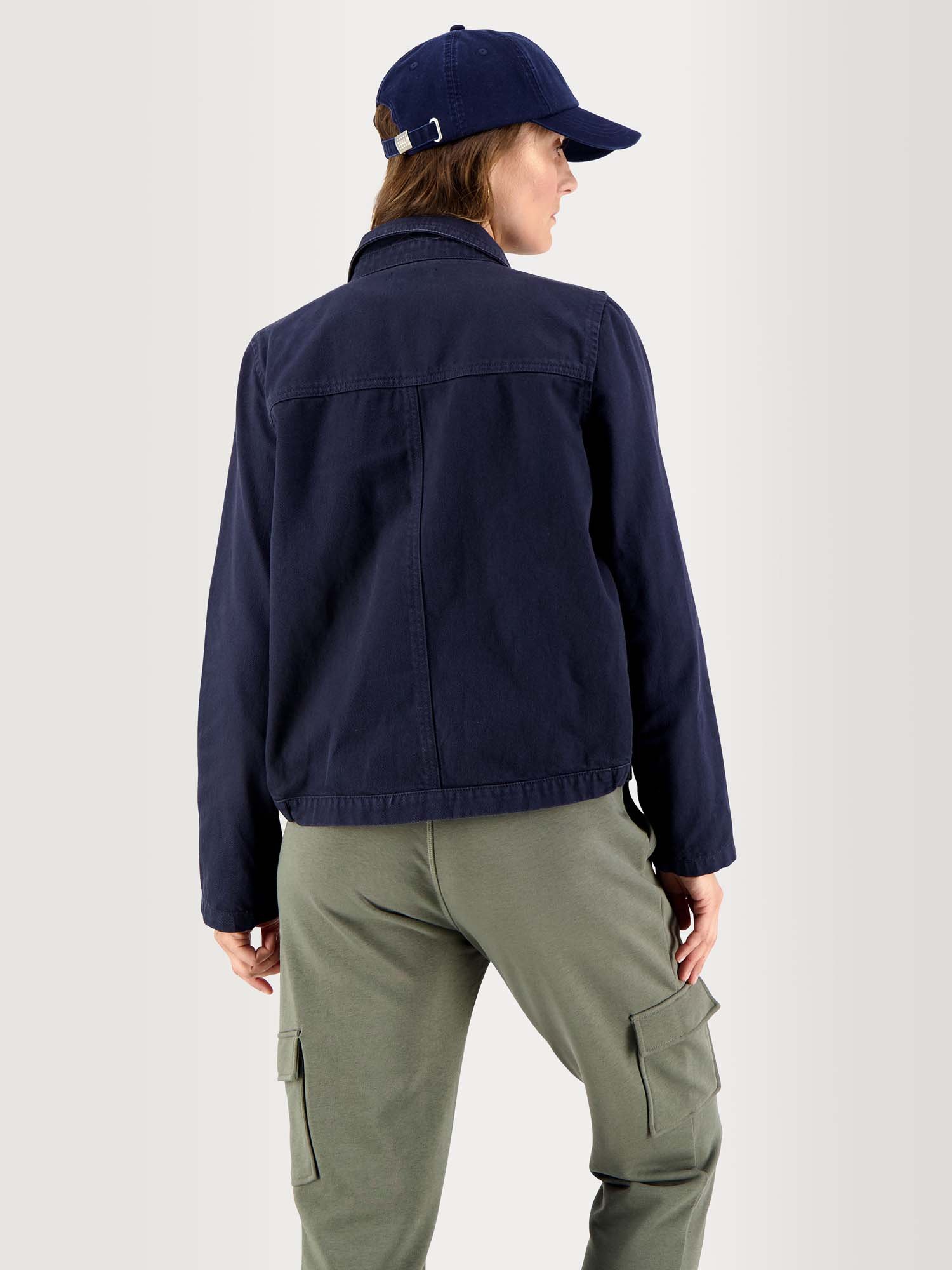 Veste Femme Boutonnée Coton Marine