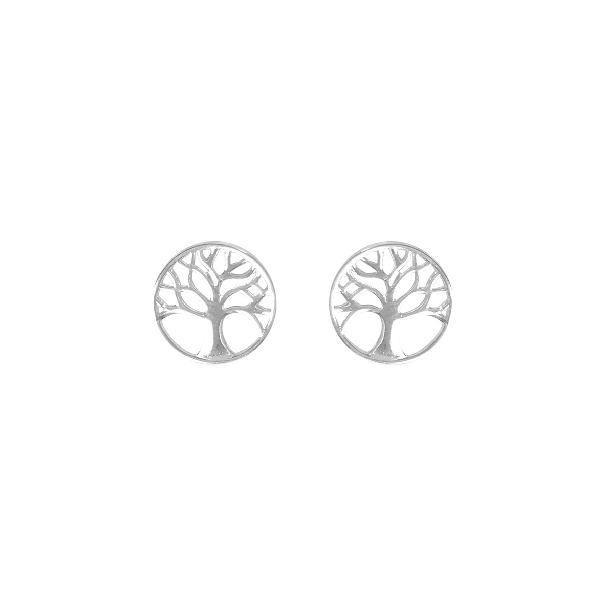 Boucles d'oreilles arbre de vie en argent 925 rhodié
