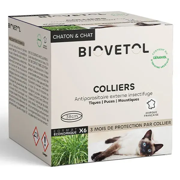 Biovetol - Antiparasitário - Coleira para Gatos (38 cm marrom) - 6 unidades