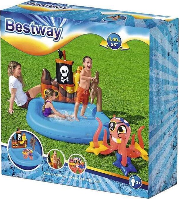 Bestway - Badebassin Til Børn - Pirat Tema - 140X130 CM