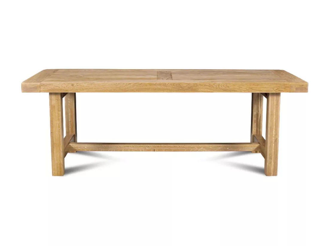Table de ferme en chêne clair massif + 2 allonges L220/320 - LA BRESSE