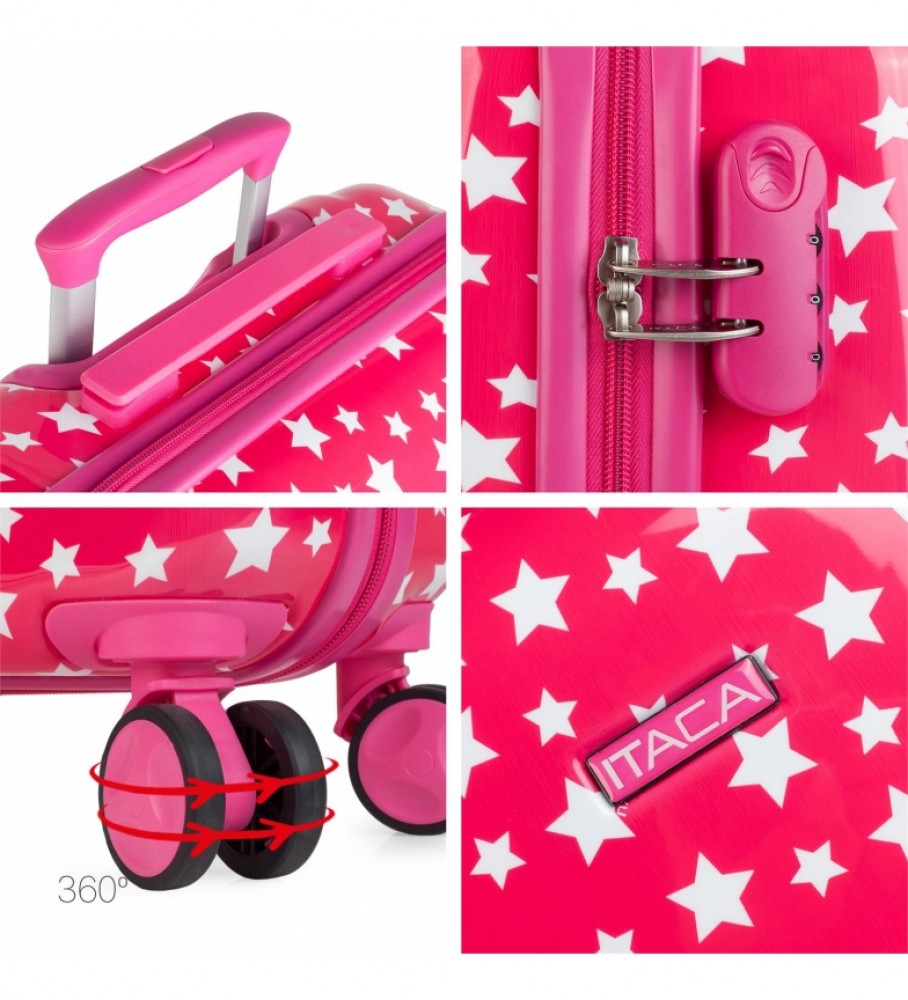 Conjunto de malas infantis ITACA rosa - 55x40x20 / 65x44x25cm -