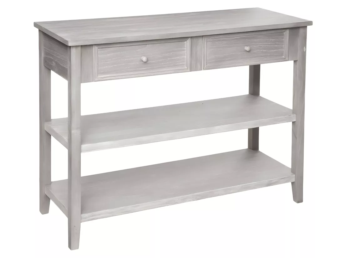 Console 2 Tiroirs en Bois 