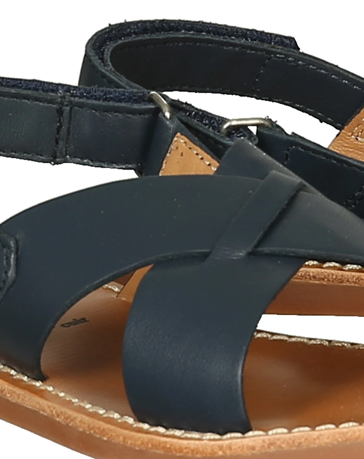Leder-Sandalen PLAGE STITCH CROSS in marine