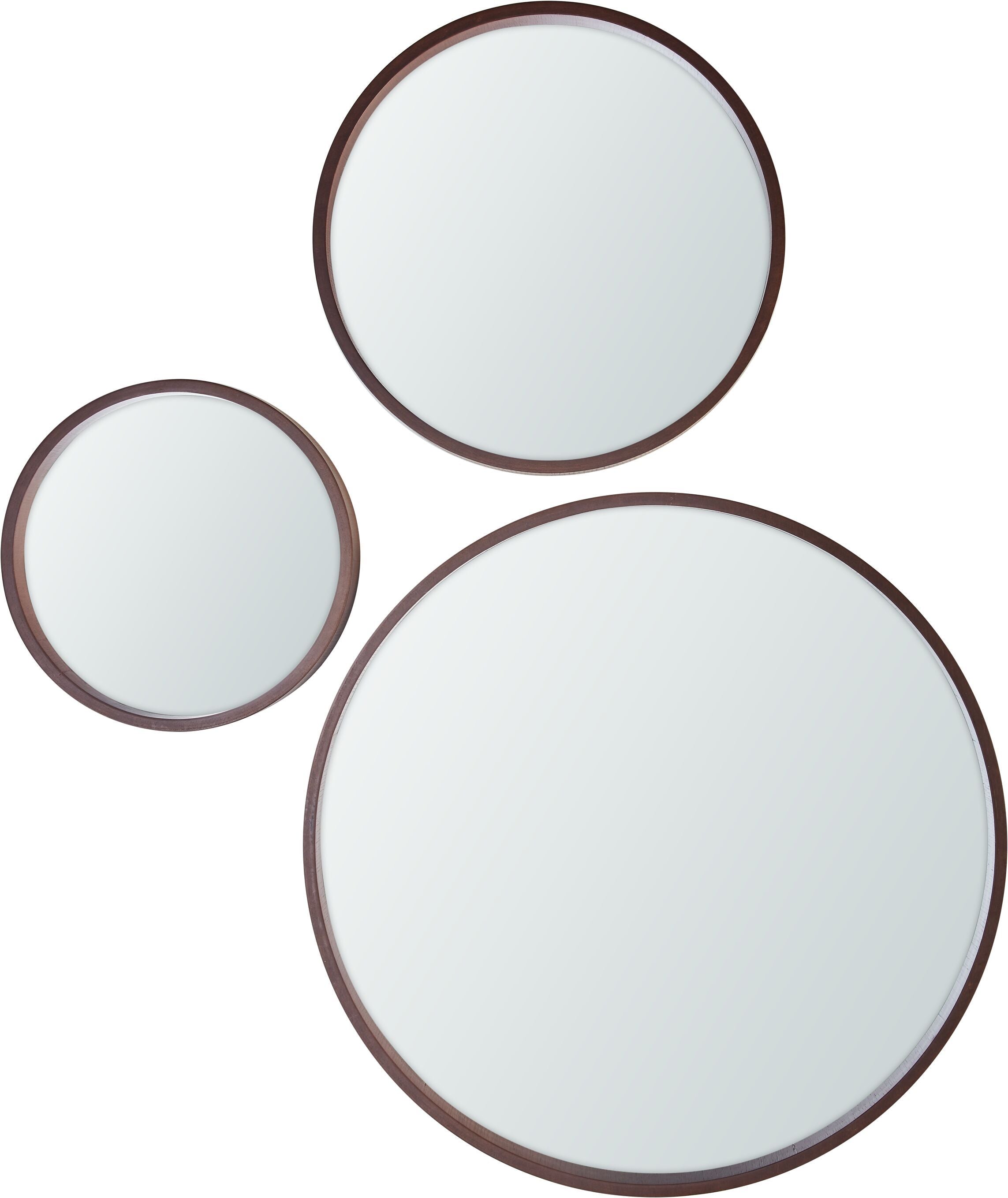 NILLA Spiegel rund - Walnuss / B: 60.0 cm x T: 5.0 cm x H: 60.0 cm