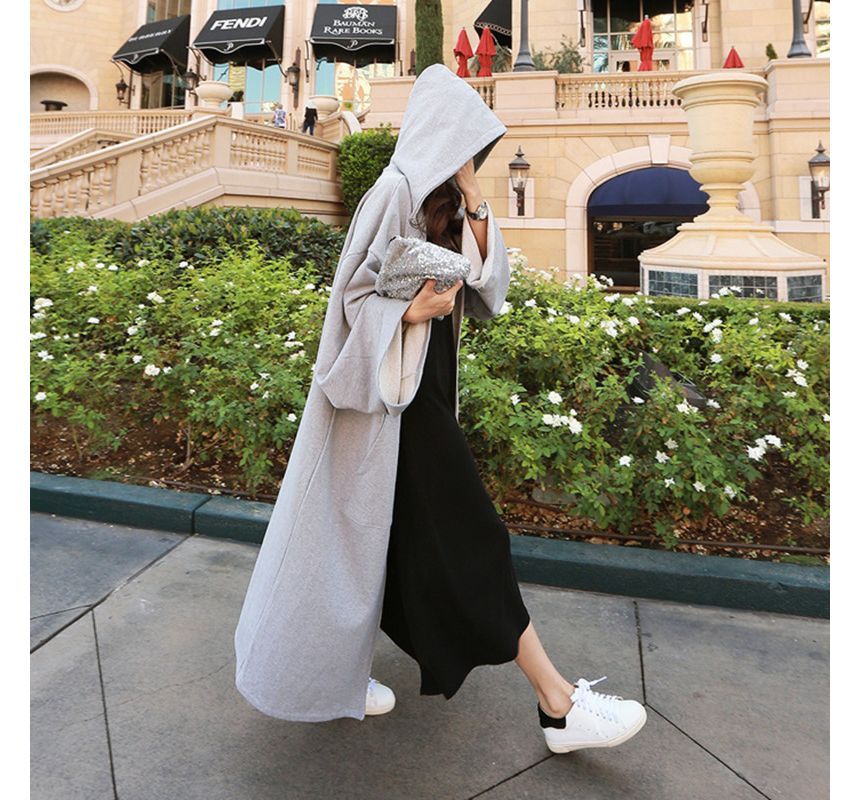 Felixia - Effen maxi-hoodie met rits