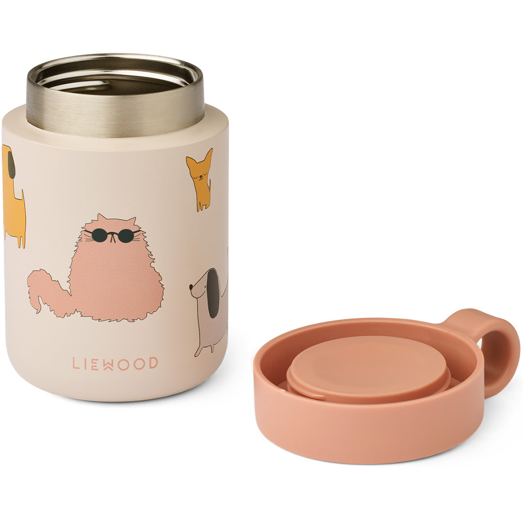 liewood rvs thermos containter kiani - cats and dogs sandy