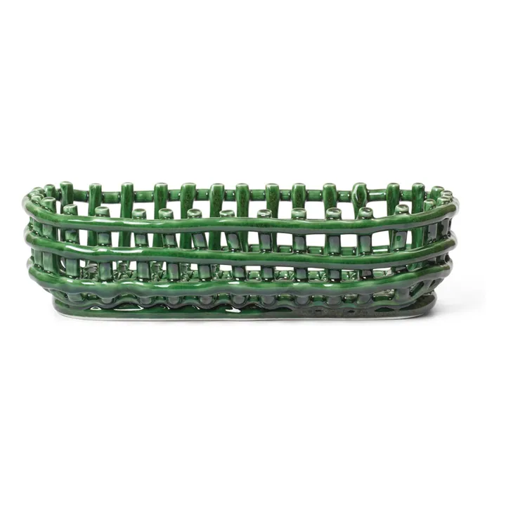 Ferm Living Panier ovale Ceramic | Vert émeraude