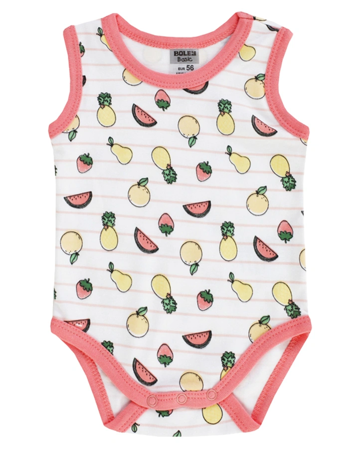 Träger-Body CRAZY FRUITS 3er-Pack in weiß/rosa