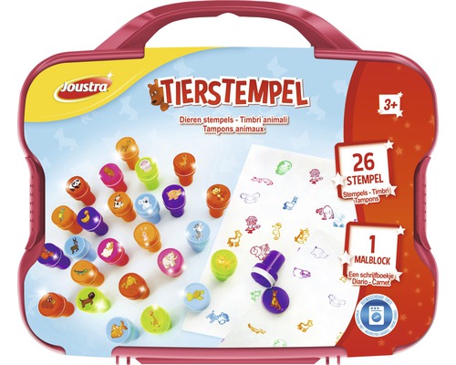 Creatieve dierenstempelset, 26 stuks, in een doosje