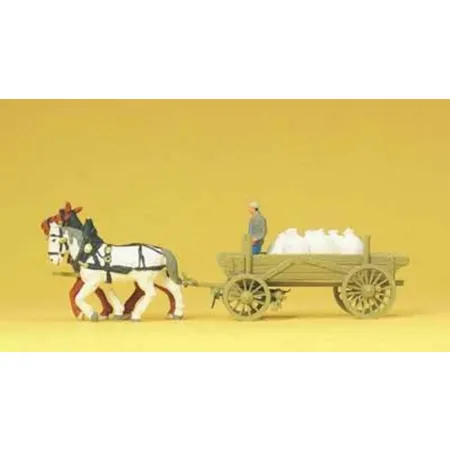 Preiser 30470 HO Bauernwagen mit Mehlsäcken