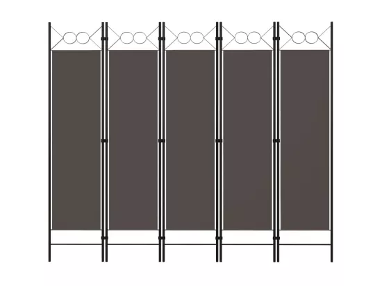 Cloison de séparation 5 panneaux Anthracite 200x180 cm
