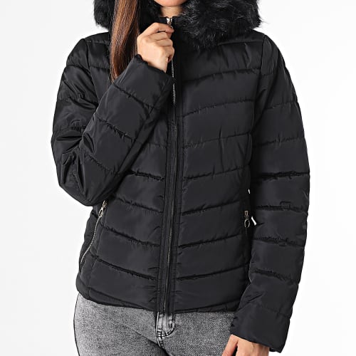 Doudoune Capuche Fourrure Femme Ellan Noir