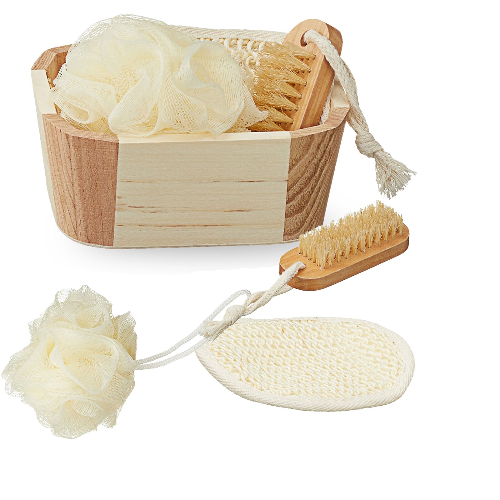 HTI-Living Badeset, klein mit Holzkorb