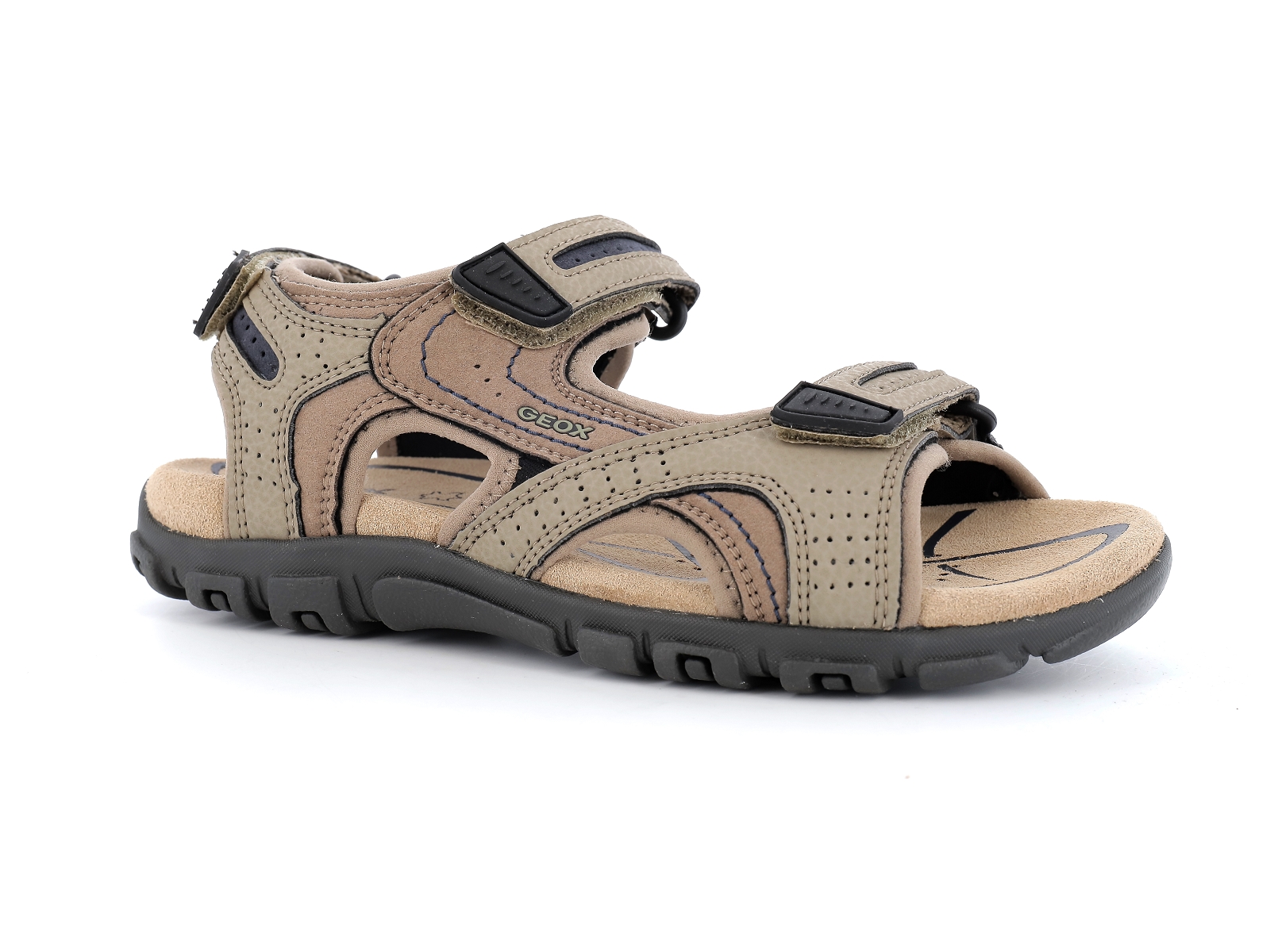 Geox-U SANDAL STRADA U8224D Matières combinées Beige